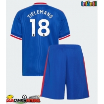 Camisa de Futebol Manchester United Youri Tielemans #18 Equipamento Secundário Infantil 2026-27 Manga Curta (+ Calças curtas)